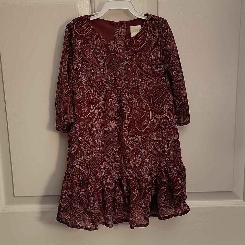 Crazy 8, Adorable girls 3T, burgundy paisley dress.